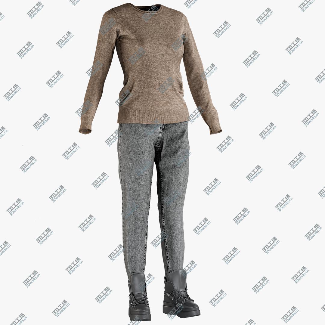 images/goods_img/20210319/Women's Jeans with Pullover and Boots 3D/1.jpg